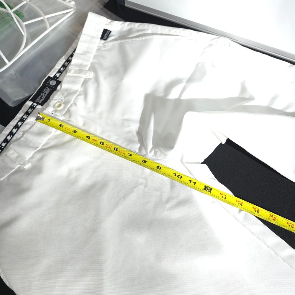 Tattoo Golf Performance Mens White Cotton Flat Front Golf Pants Size 34x32 - Picture 3 of 12
